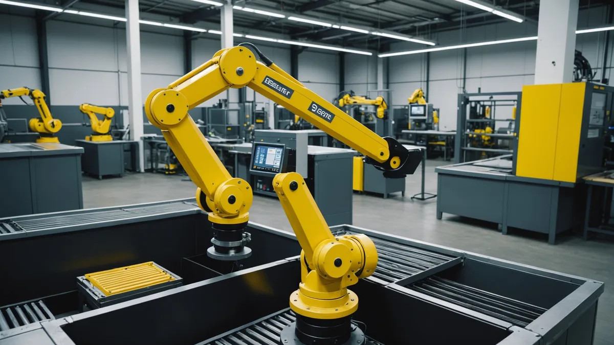 FANUC robot arm in an industrial cell